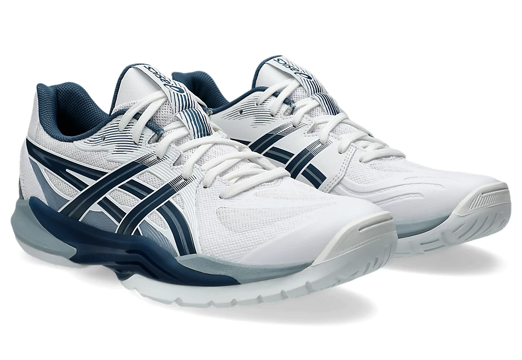 SALE - Asics PowerBreak FF Men's Court Shoes, White / Vintage Indigo