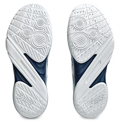 new - Asics PowerBreak FF Men's Court Shoes, White / Vintage Indigo