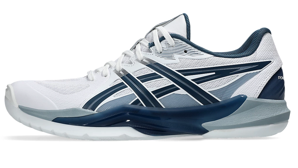 SALE - Asics PowerBreak FF Men's Court Shoes, White / Vintage Indigo