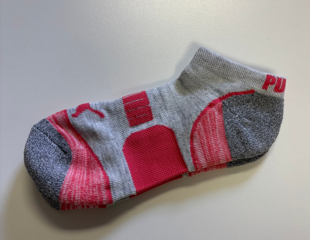 Puma Women's No Show Socks, 1-Pair, Gray w/ Pink