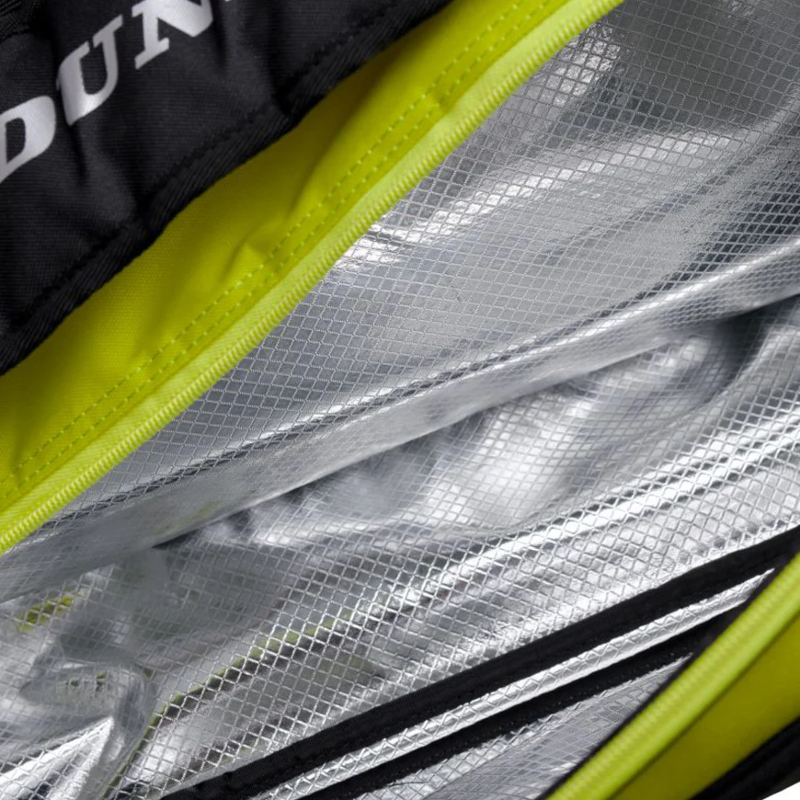 2025 - Dunlop SX Performance 3 Racquet Thermo Squash Bag, Black / Yellow
