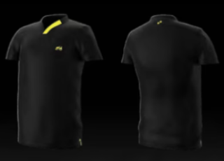 Eye Rackets Performance Line V-Neck Shirt, Black / Yellow Trim
