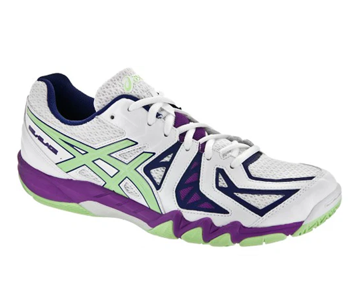 Asics Gel-Blade 5 Women's Court Shoes, White/Pistachio/Grape