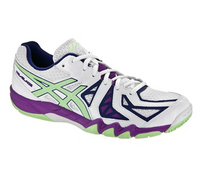 Asics Gel-Blade 5 Women's Court Shoes, White/Pistachio/Grape