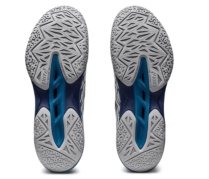 Asics Blast FF 3 Men's Court Shoes, White / Deep Ocean