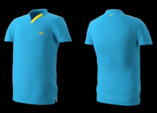 Eye rackets Performance Line V-Neck Shirt, Light Blue / Yellow Trim