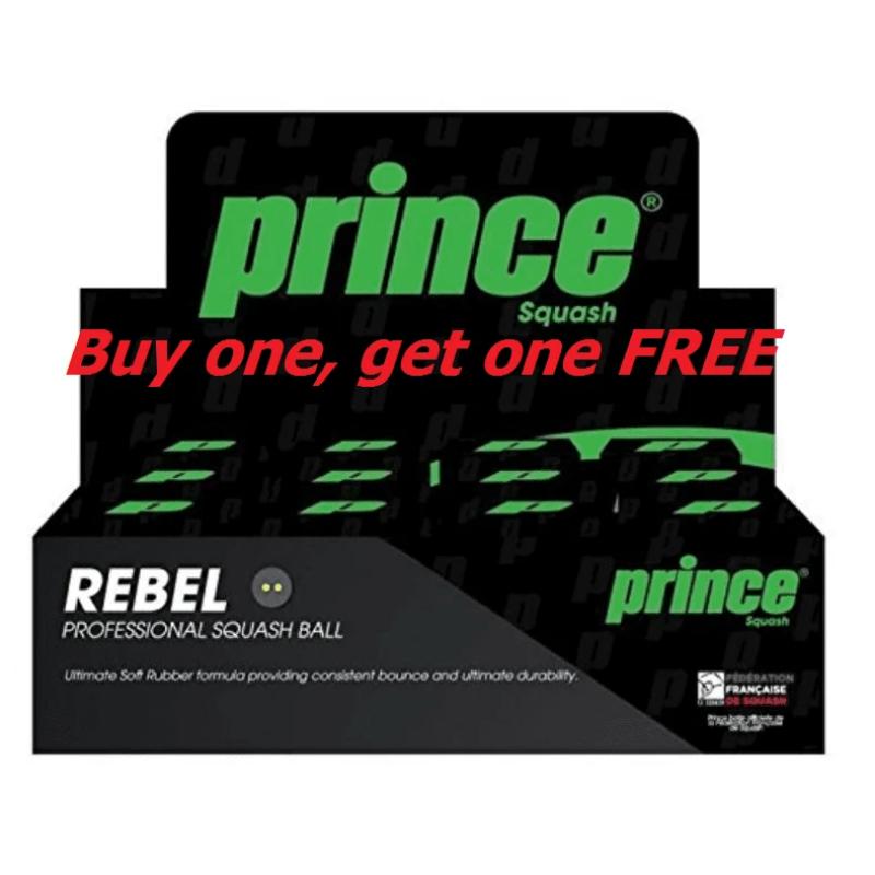 Buy One - Get One Free - Prince Rebel Double Yellow Dot Squash Ball