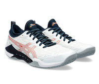 Asics Blast FF 3 Court Shoes, White/Pure Bronze