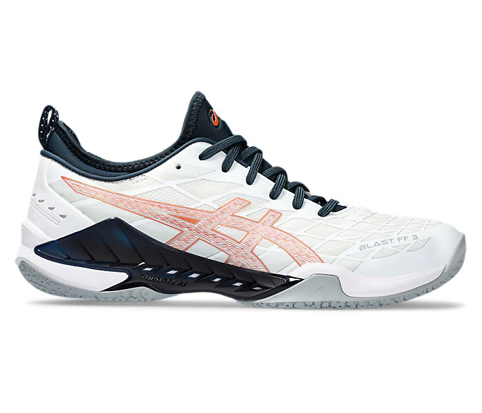 Asics Blast FF 3 Court Shoes, White/Pure Bronze