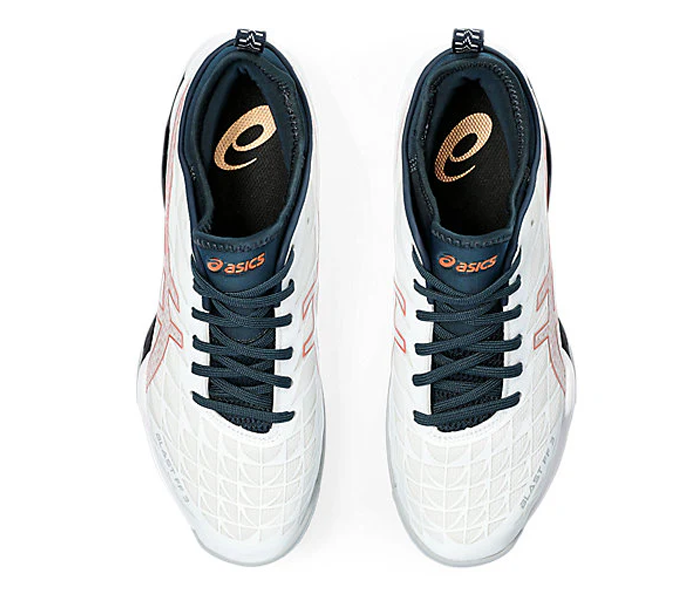 Asics Blast FF 3 Court Shoes, White/Pure Bronze
