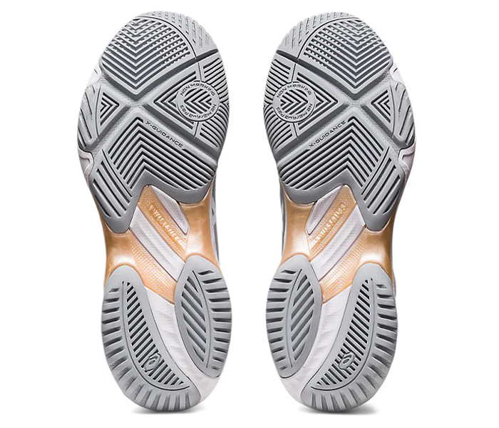 Asics Netburner Ballistic FF 3 Women's Court Shoes, Piedmont Grey / Champagne