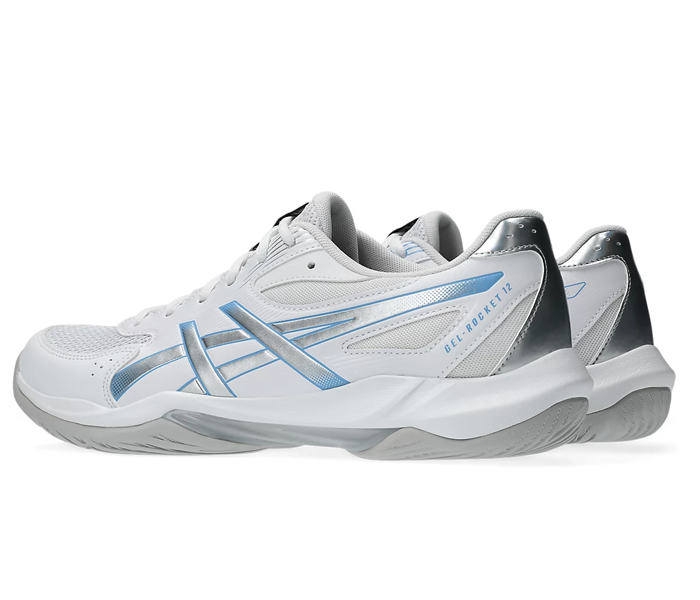new - Asics Gel Rocket 12 Men's Court Shoes, White/Cloud Grey