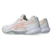 Save $40 - Asics Gel Tactic 13 Women's Court Shoes, White/Vivid Coral