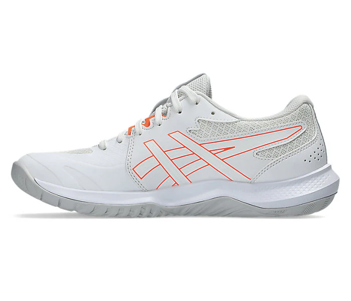 new - Asics Gel Tactic 13 Women's Court Shoes, White/Vivid Coral