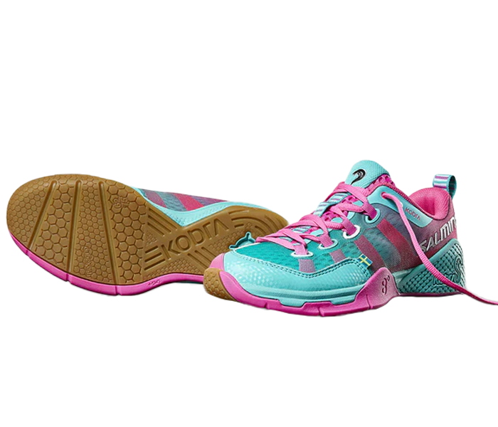 Salming Kobra Junior/Women's Court Shoes, Turquoise / Pink