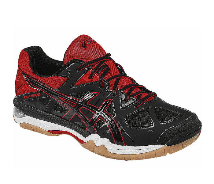 Sale $20 off - Asics Gel-Tactic Unisex Court Shoes, Black / Fiery Red - Discount in the cart