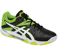 Asics Gel-Cyber Sensei Unisex Court Shoes, Black / White / Green
