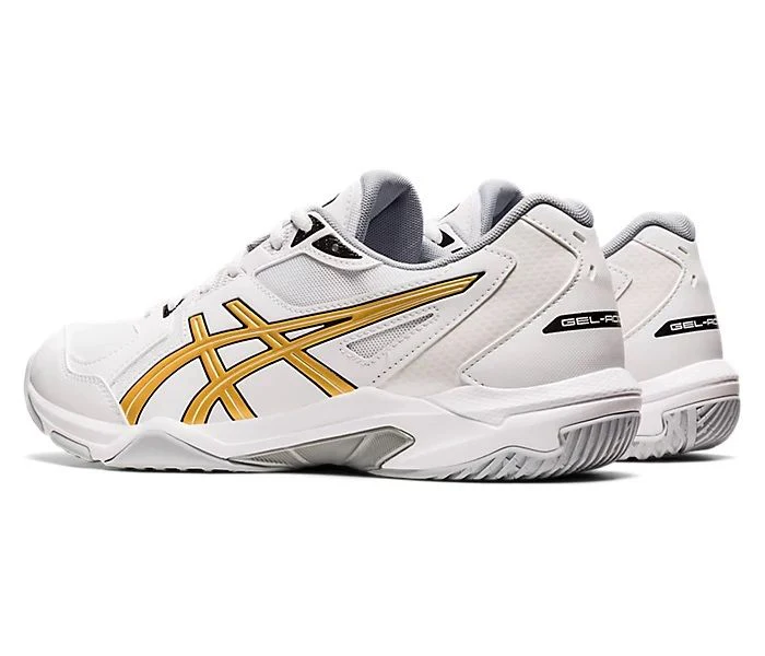 Asics Gel-Rocket 10 Men's Court Shoes, White / Pure Gold