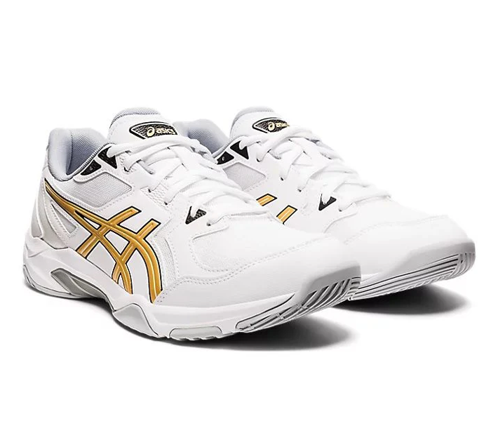 Asics Gel-Rocket 10 Men's Court Shoes, White / Pure Gold