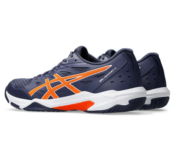 Asics Gel-Rocket 11 Men's Court Shoes, Indigo Fog/Nova Orange