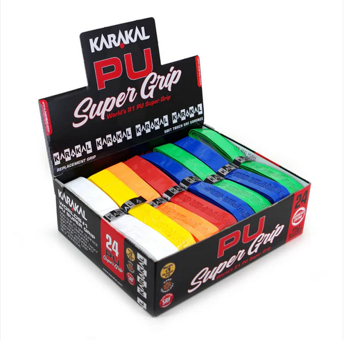 Karakal PU Super Replacement Grip, Assorted, Box of 24