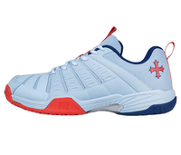 Teuton ST2 All Court Unisex Shoes, Light Blue/Red