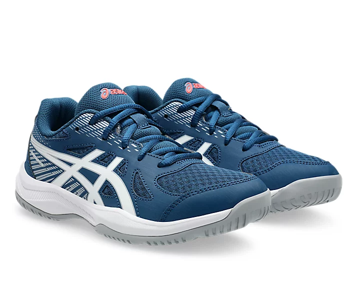 Asics Upcourt GS 6 Junior Court Shoes, Mako Blue/White