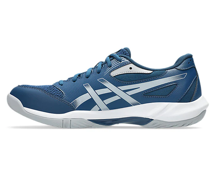 new - Asics Gel Rocket 12 WIDE (2E) Men's Court Shoes, Mako Blue/Piedmont Grey