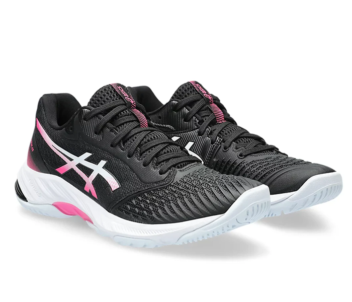 Asics Netburner Ballistic FF 3 Women's Court Shoes, Black / Hot Pink