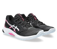 Asics Netburner Ballistic FF 3 Women's Court Shoes, Black / Hot Pink