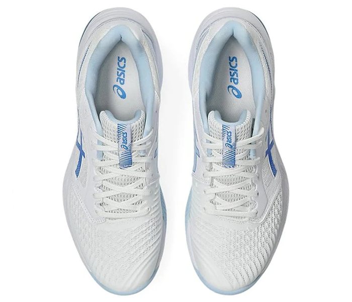 Asics Netburner Ballistic FF 3 Women's Court Shoes, White / Blue Coast