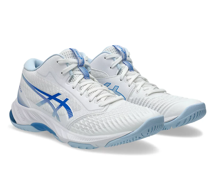 NEW - Asics Netburner Ballistic FF MT 3 Women's Shoes, White / Blue Coast