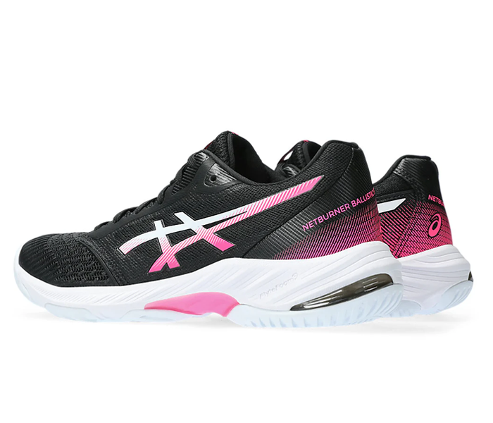Asics Netburner Ballistic FF 3 Women's Court Shoes, Black / Hot Asics Netburner Ballistic FF 3 Women's Court Shoes, Black / Hot