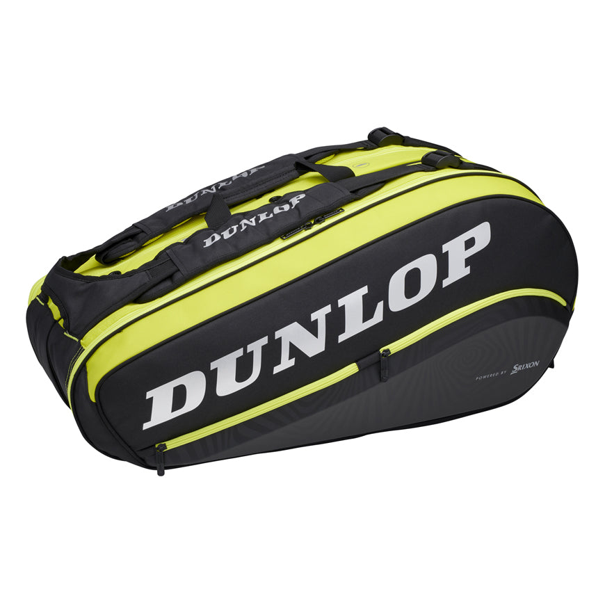 2025 - Dunlop SX Performance 8 Racket Thermo Squash Bag, Black/Yellow