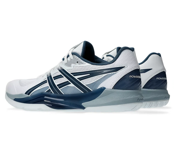 SALE - Asics PowerBreak FF Men's Court Shoes, White / Vintage Indigo