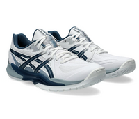Save $40 - Asics PowerBreak FF Men's Court Shoes, White / Vintage Indigo