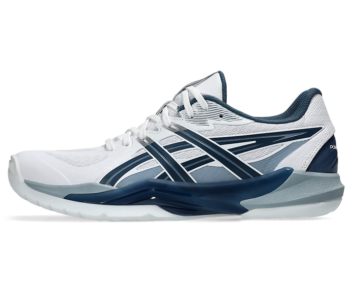 SALE - Asics PowerBreak FF Men's Court Shoes, White / Vintage Indigo