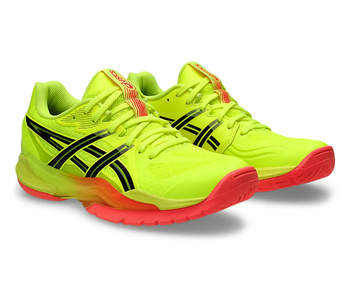 new - Asics PowerBreak FF Paris Men's Court Shoes, Safety Yellow / Black
