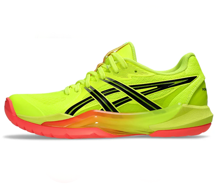 new - Asics PowerBreak FF Paris Women's Court Shoes, Safety Yellow / Black