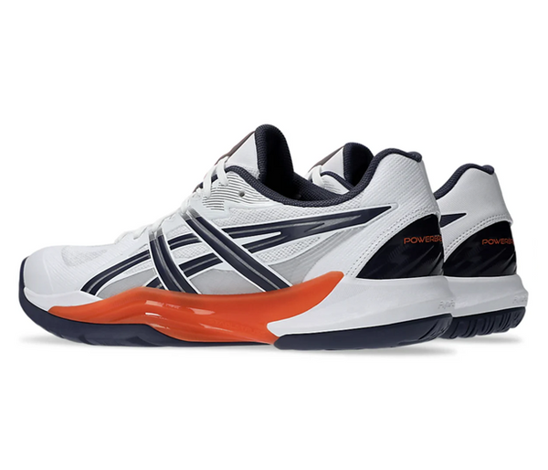 Asics PowerBreak FF Men's Court Shoes, White / Nova Orange
