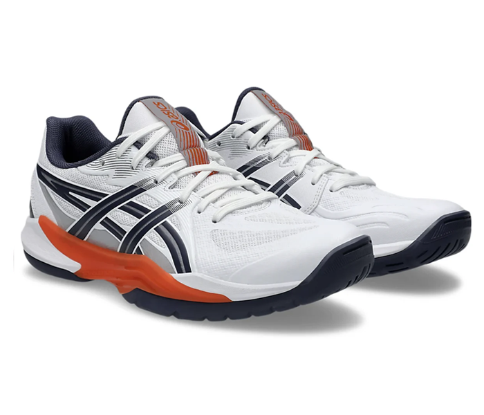 Asics PowerBreak FF Men's Court Shoes, White / Nova Orange