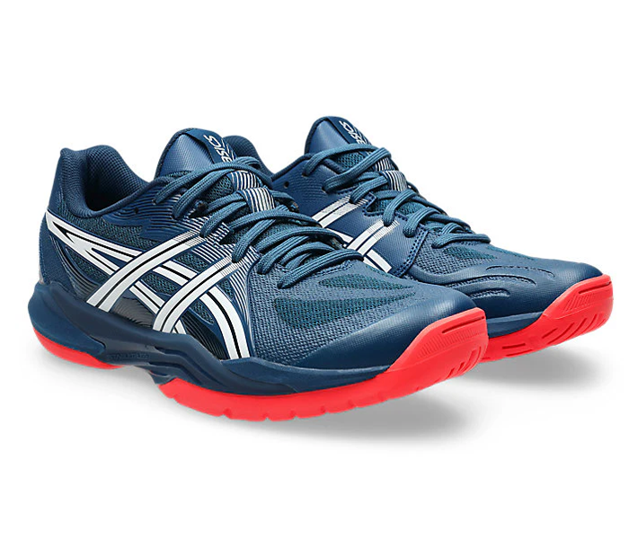 new - Asics Powerbreak FF Men's Court Shoes, Mako Blue/White