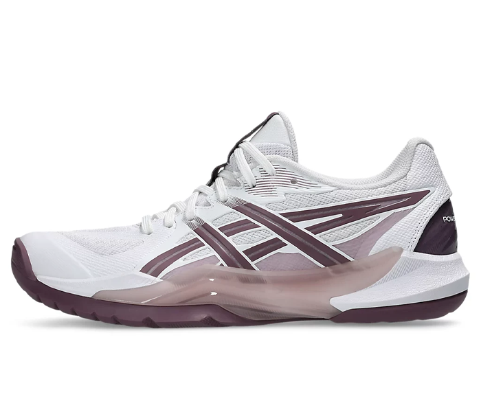 SALE - Asics PowerBreak FF Women's Squash Shoes, White / Dusty Mauve
