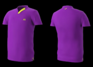 Eye Rackets Performance Line V-Neck Shirt, Purple / Yellow Trim