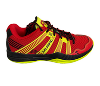 Final Sale- Salming Mens Race R1 3.0 Court Shoes, Red/Safety Yellow