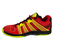 Final Sale- Salming Mens Race R1 3.0 Court Shoes, Red/Safety Yellow