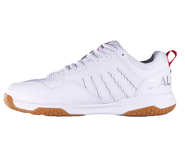 new - Salming Rival 2 Junior Shoes, White/Coral/Silver