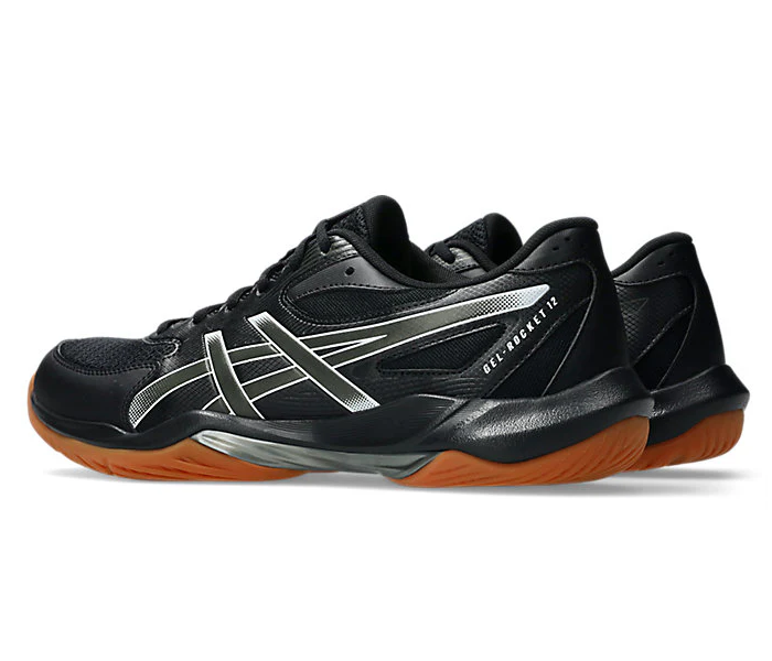 Asics Gel Rocket 12 Men's Court Shoes, Black/Gunmetal