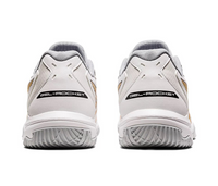 Closeout - Asics Gel-Rocket 10 Men's Court Shoes, White / Pure Gold, size 12