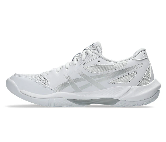 Asics Gel Rocket 12 Women's Court Shoes, White/Pure Silver